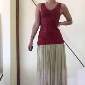 DKNY Red Sparkly Top